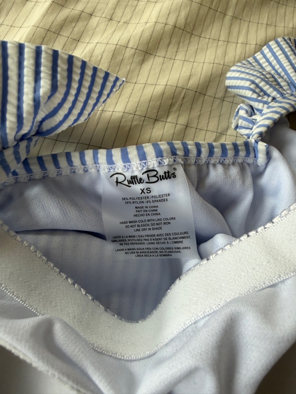 NWT Rufflebutts Seersucker Striped Ruffle-Trim One-Piece Swimsuit-women’s XS - Picture 6 of 9
